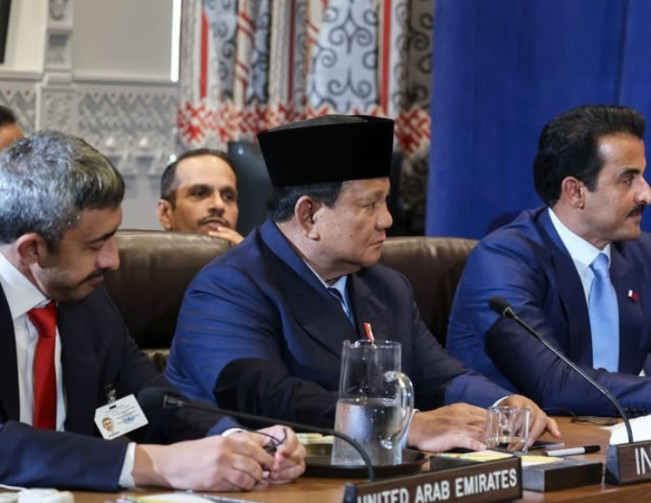 Selama kunjungan di New York, Presiden Prabowo juga mengikuti Konferensi Internasional Tingkat Tinggi untuk Penyelesaian Damai atas Masalah Palestina. [Instagram]